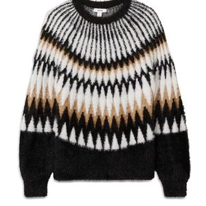 Reiss Indi Bold Fuzzy Fair Isle Jumper M